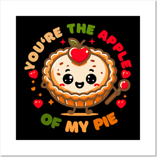 You are the Apple of My Pie | Cute Kawaii Apple Pie pun | Valentine's design Posters and Art